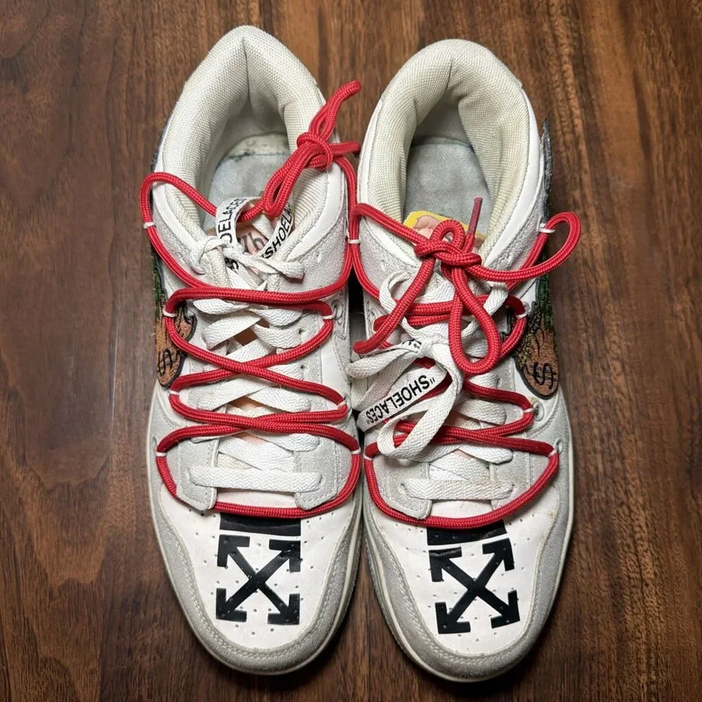 Customized Money Dollar Bill Nike White Dunks lot 01 50